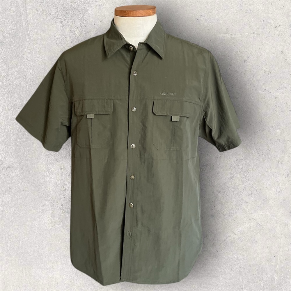 Men's Outdoor Quick Dry Shirt Short Sleeve Green